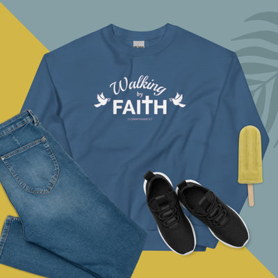 F&H Christian Walking By Faith Womens Sweatshirt