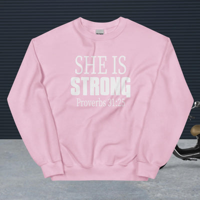 F&H Christian She is Strong Womens Sweatshirt