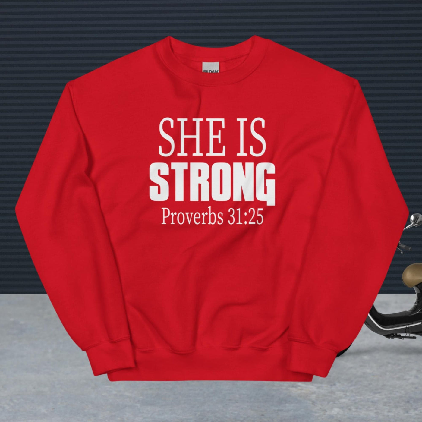 F&H Christian She is Strong Womens Sweatshirt