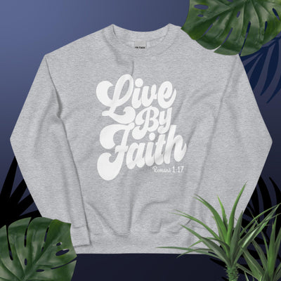F&H Christian Live By Faith Mens Sweatshirt