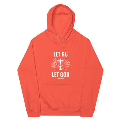 F&H Christian Let Go Let God with the Cross Women's  eco raglan hoodie - Faith and Happiness Store