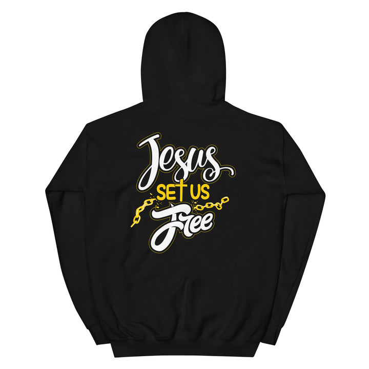 F&H Christian Jesus Set Us Free Two Sided Mens Hoodie