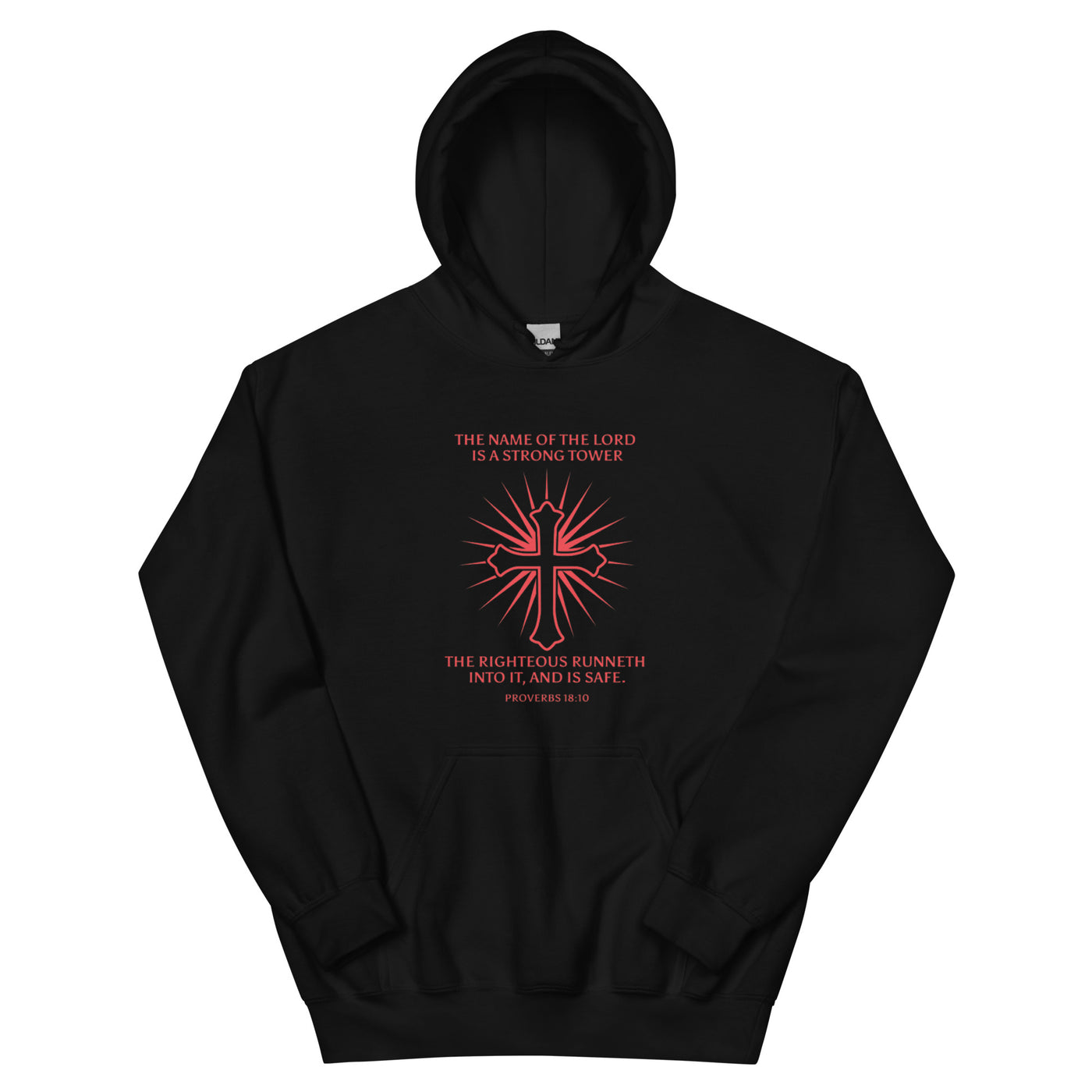 F&H Christian The Name of the Lord is A Strong Tower Men's Hoodie - Faith and Happiness Store