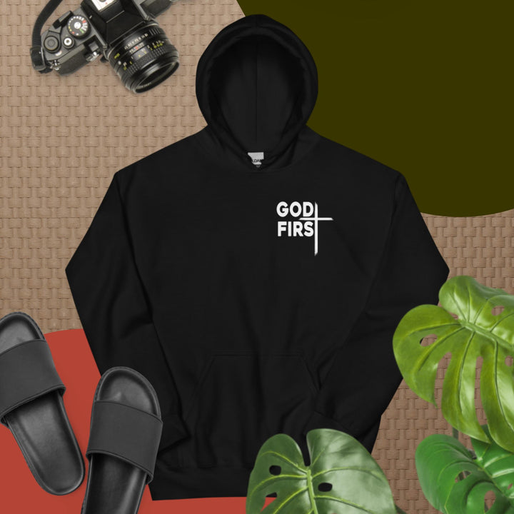 F&H Christian God First Two Sided Mens Hoodie
