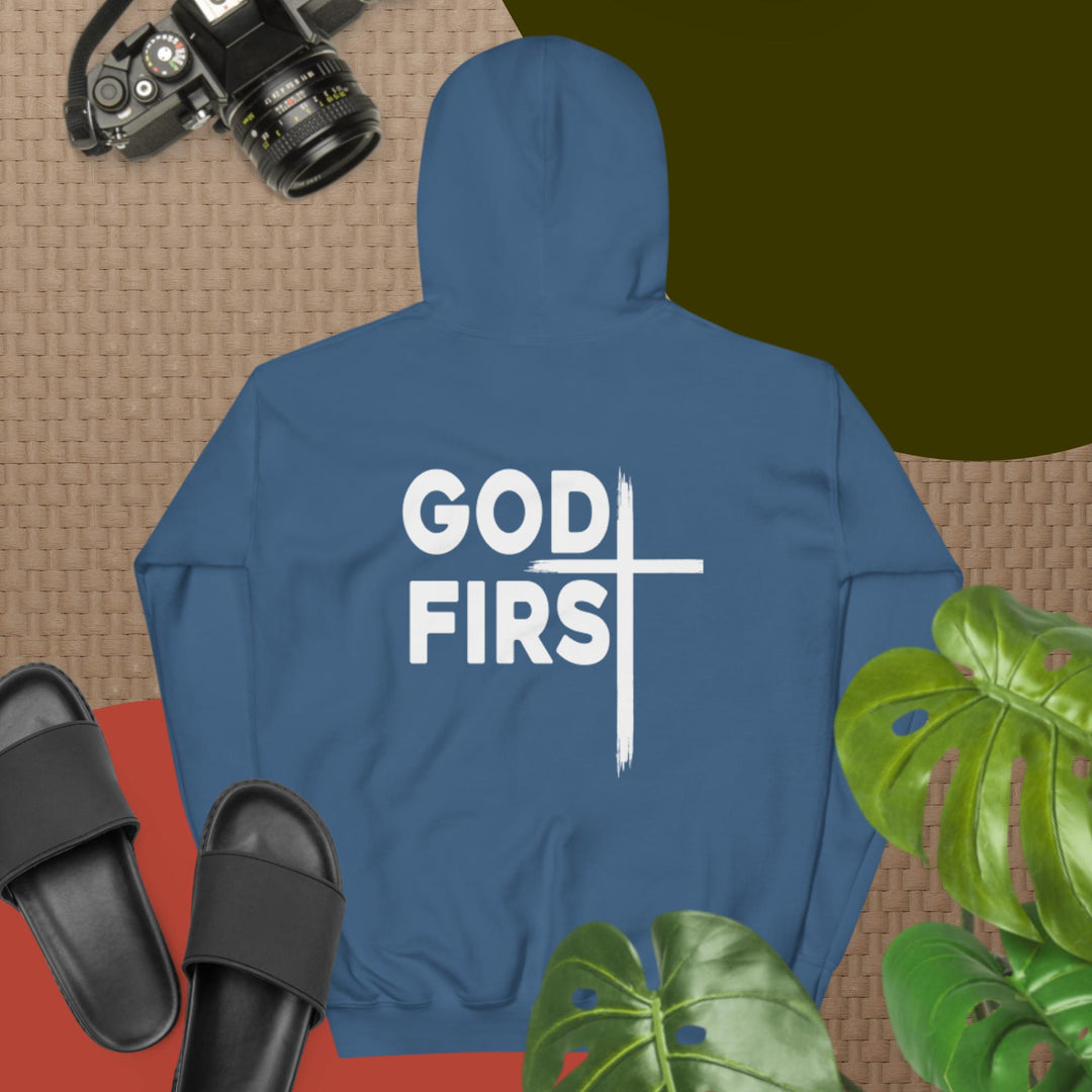 F&H Christian God First Two Sided Mens Hoodie