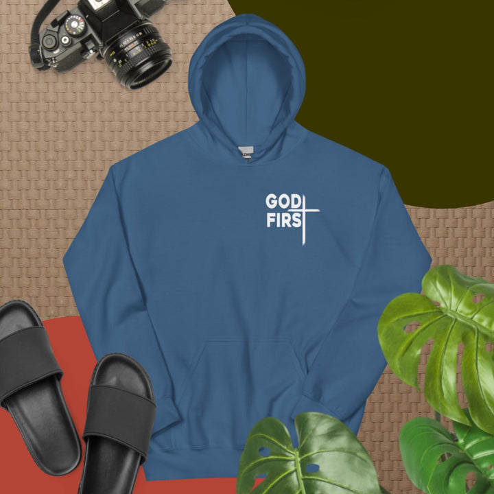 F&H Christian God First Two Sided Mens Hoodie