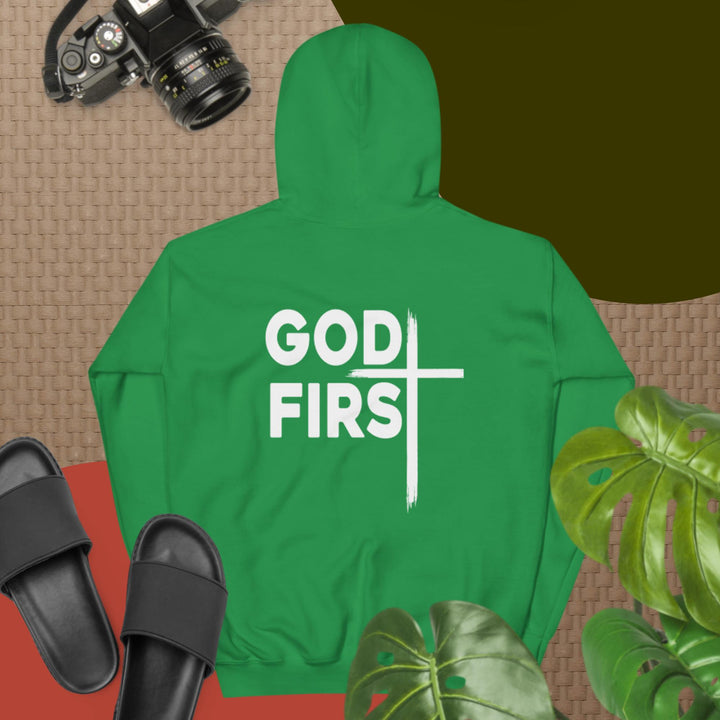 F&H Christian God First Two Sided Mens Hoodie