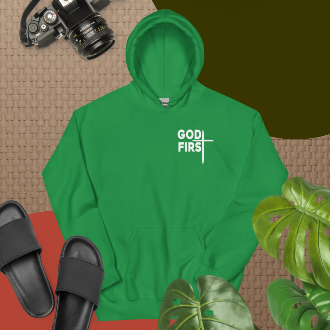 F&H Christian God First Two Sided Mens Hoodie