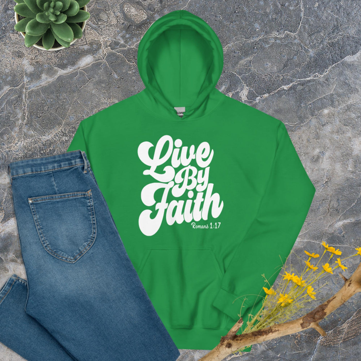 F&H Christian Live By Faith Womens Hoodie