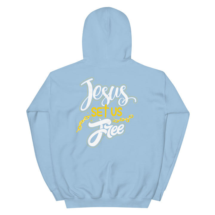 F&H Christian Jesus Set Us Free Two Sided Mens Hoodie