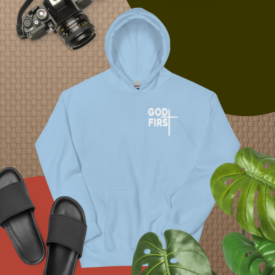 F&H Christian God First Two Sided Mens Hoodie