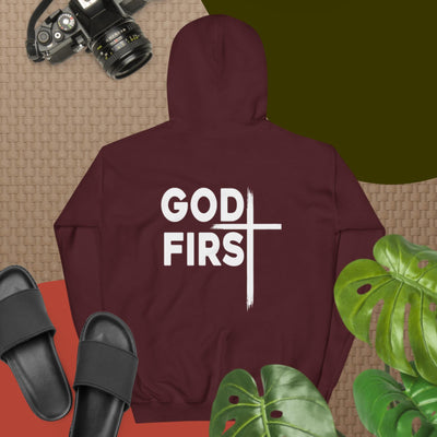 F&H Christian God First Two Sided Mens Hoodie