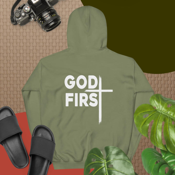 F&H Christian God First Two Sided Mens Hoodie