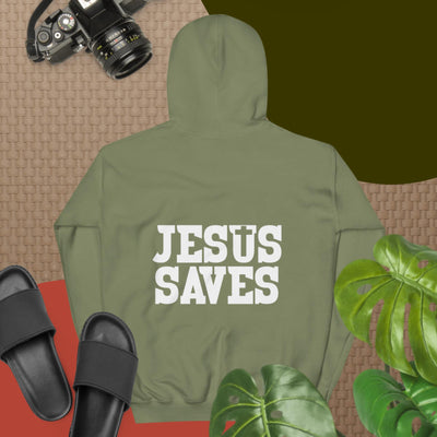 F&H Christian Jesus Saves Mens Two Sided Hoodie