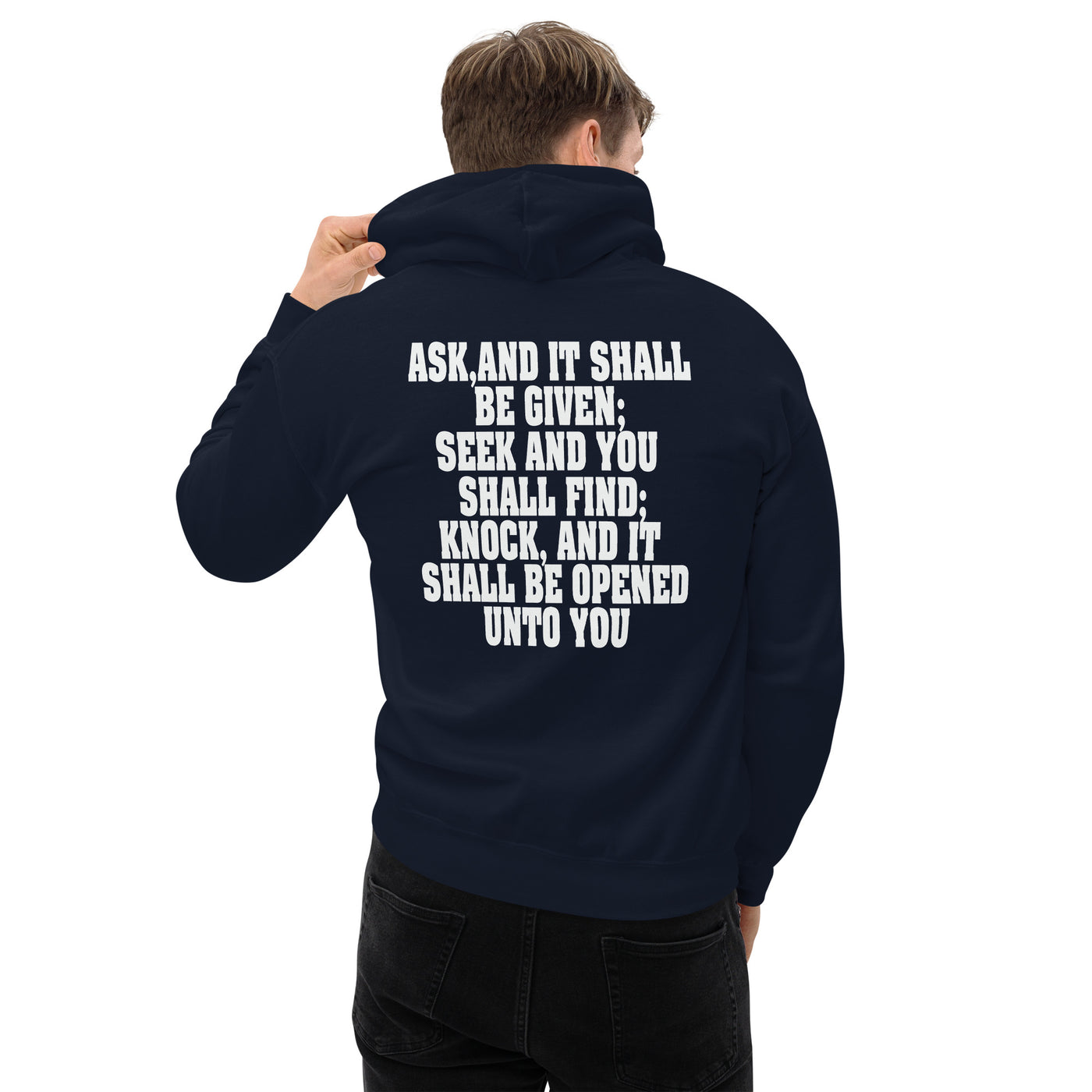 F&H Christian Matthew 7:7 Ask, and It Shall be Given Two Sided Hoodie