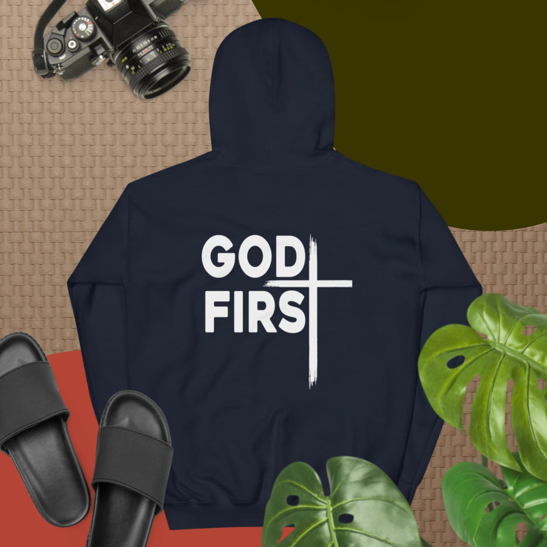 F&H Christian God First Two Sided Mens Hoodie
