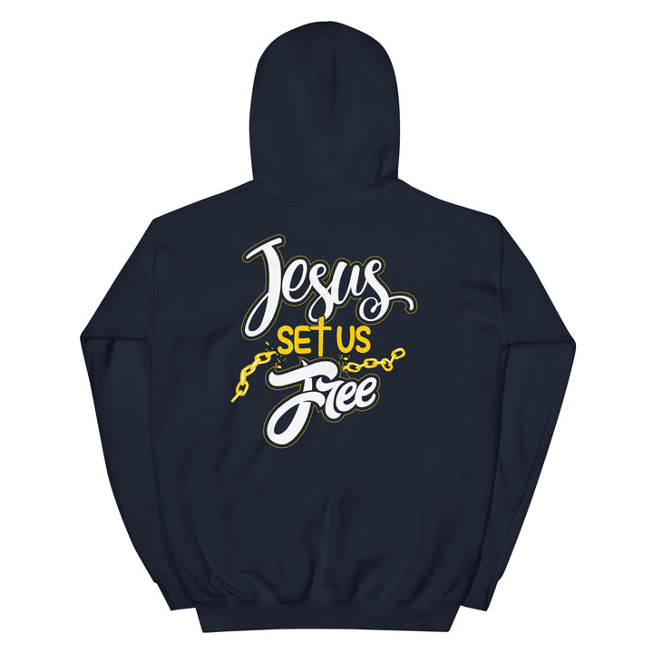 F&H Christian Jesus Set Us Free Two Sided Mens Hoodie