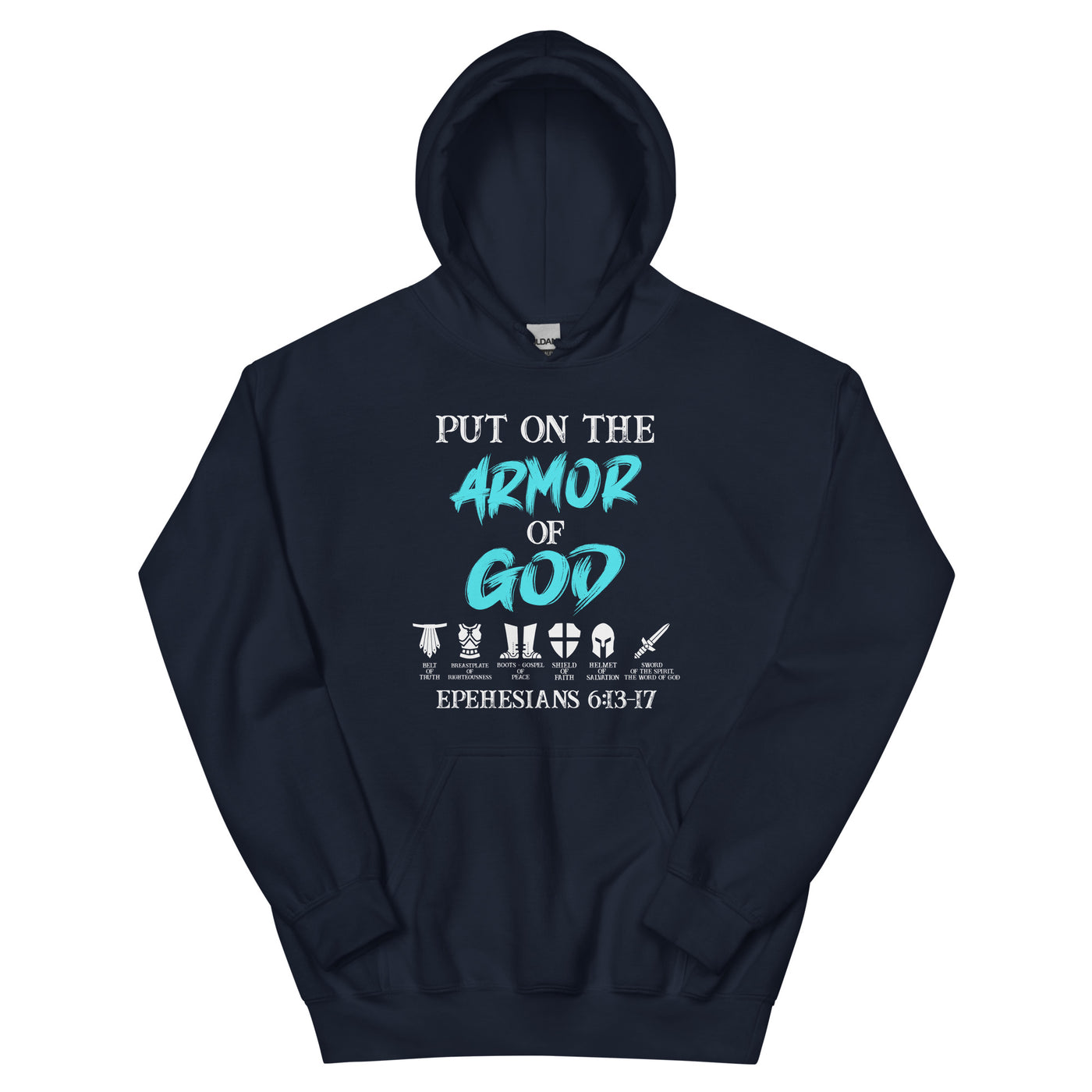 F&H Christian Put on The Armor of God Mens Hoodie