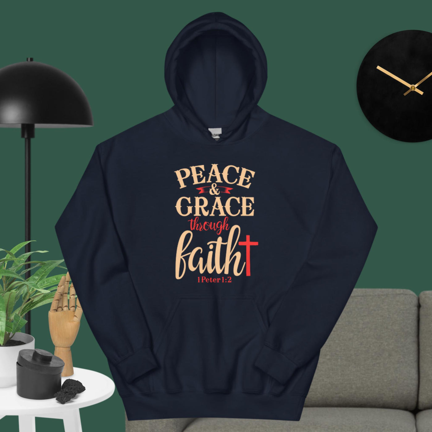 F&H Christian Peace & Grace through Faith Mens Hoodie
