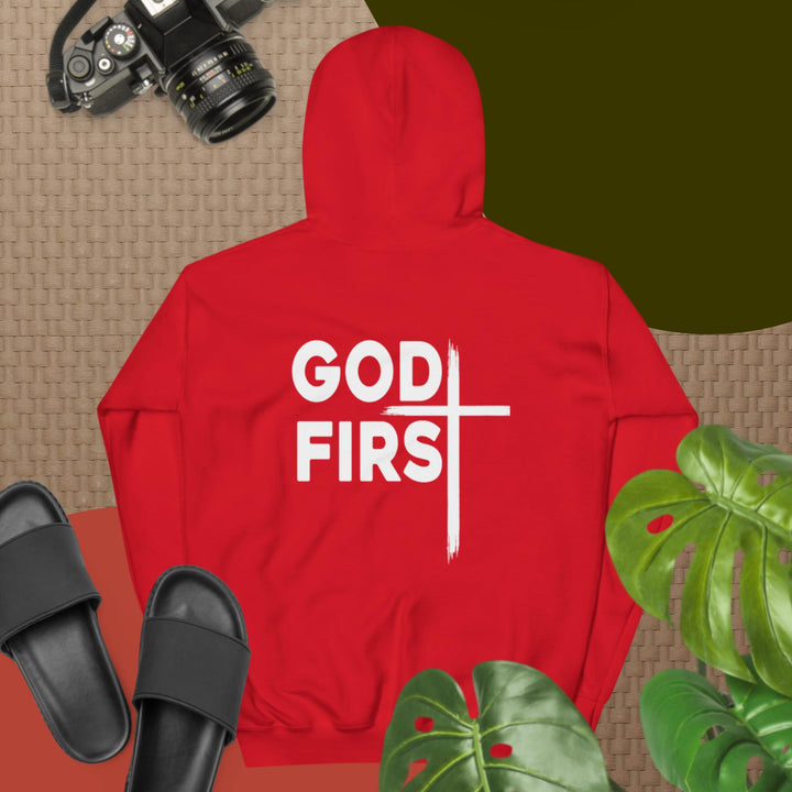 F&H Christian God First Two Sided Mens Hoodie