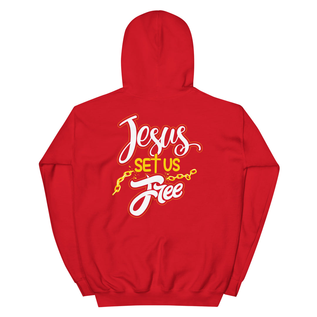 F&H Christian Jesus Set Us Free Two Sided Mens Hoodie
