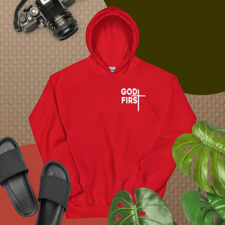 F&H Christian God First Two Sided Mens Hoodie