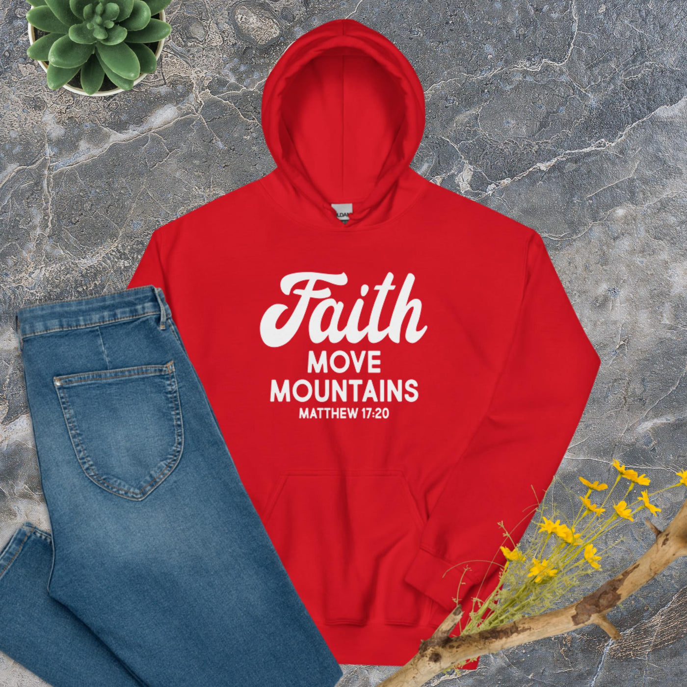 F&H Christian Faith Move Mountains Womens Hoodie