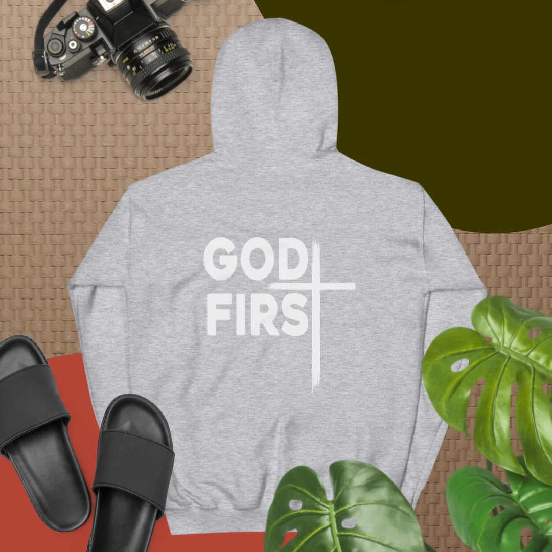 F&H Christian God First Two Sided Mens Hoodie