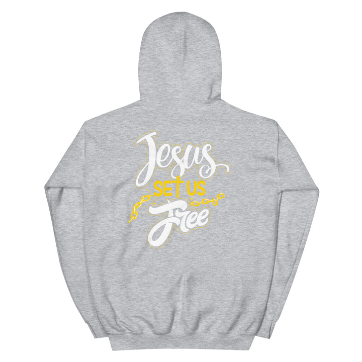 F&H Christian Jesus Set Us Free Two Sided Mens Hoodie