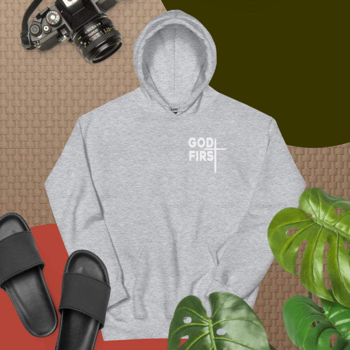 F&H Christian God First Two Sided Mens Hoodie