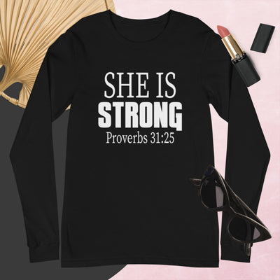F&H Christian She Is Strong Long Sleeve Tee