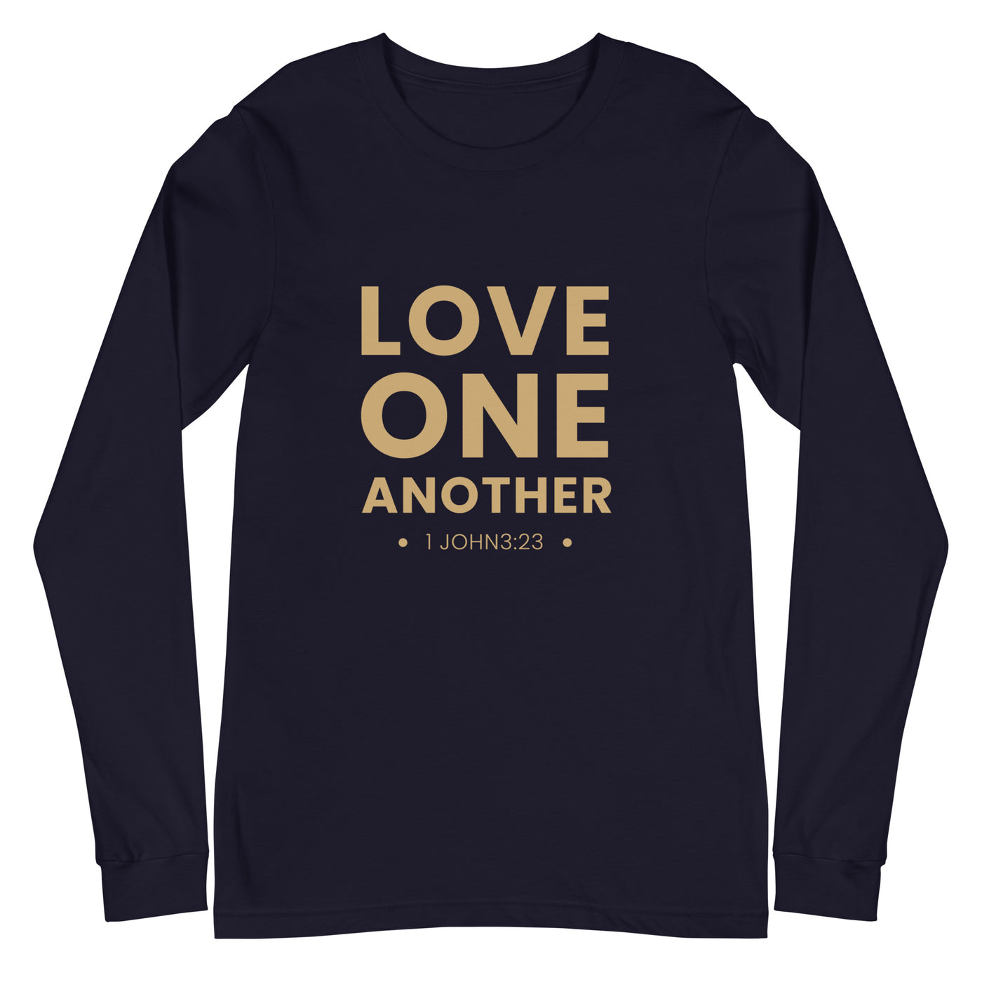 F&H Christian Love One Another Men's Long Sleeve Tee - Faith and Happiness Store