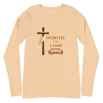 F&H Christian Worthy is the Lamb Women's Long Sleeve Tee - Faith and Happiness Store