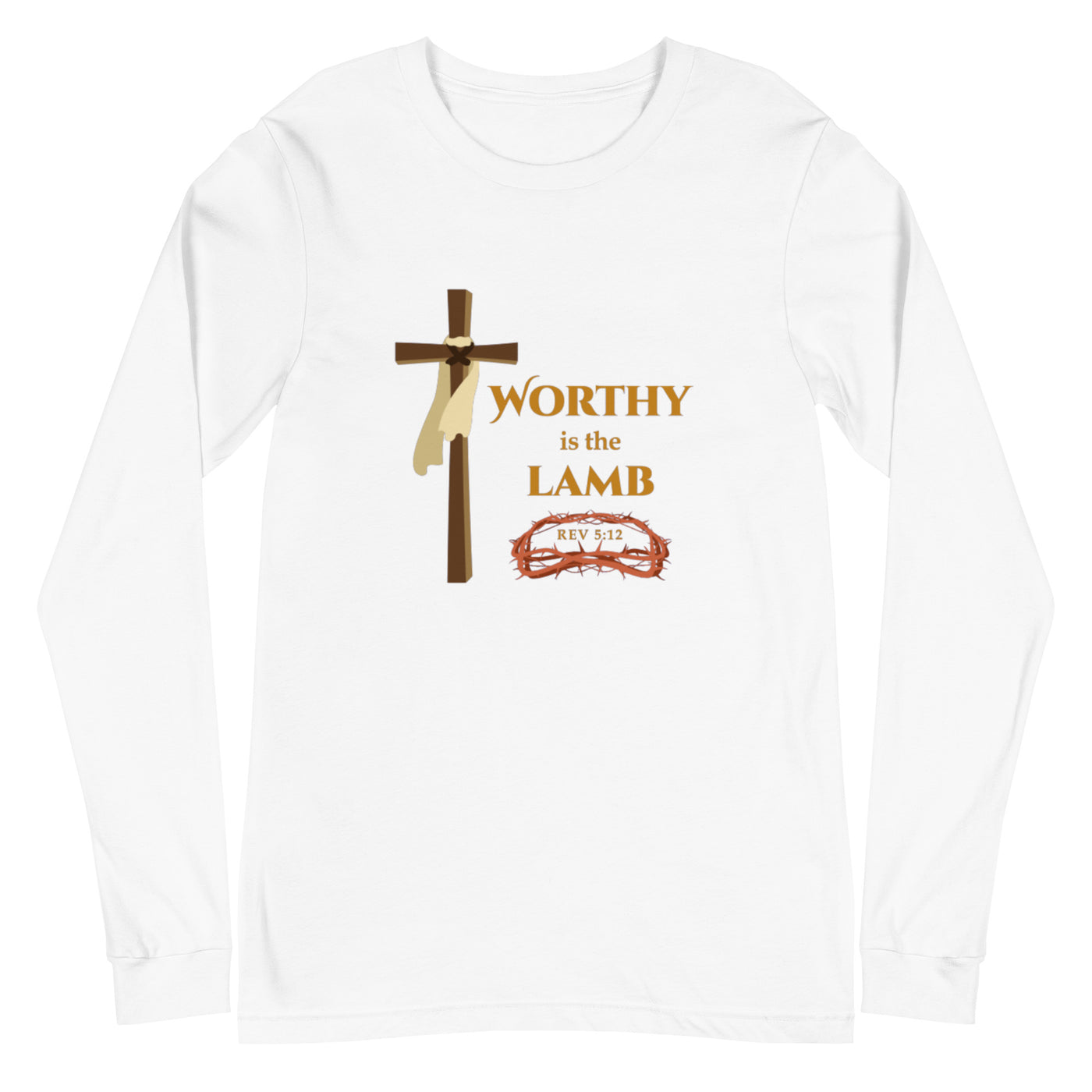 F&H Christian Worthy is the Lamb Women's Long Sleeve Tee - Faith and Happiness Store