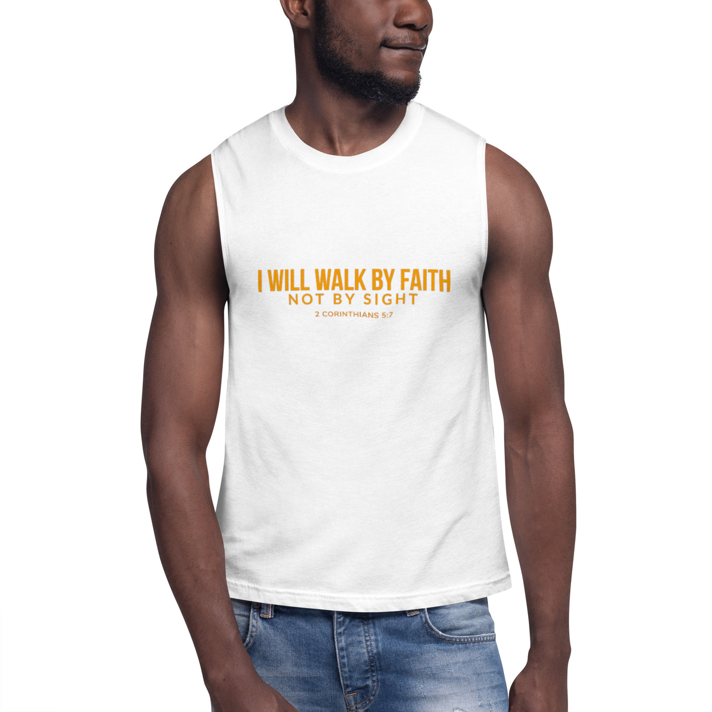 F&H Christian I will walk by faith Mens Tank top Muscle Shirt