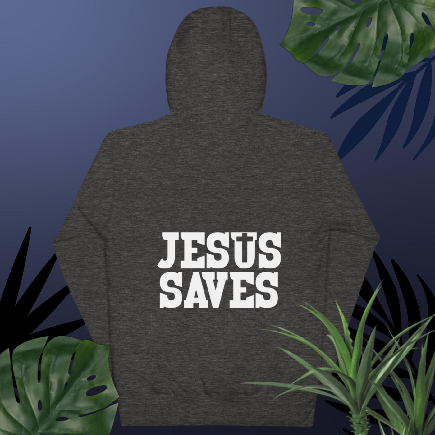 F&H Christian Jesus Saves  Embroidered Mens Two Sided Hoodie