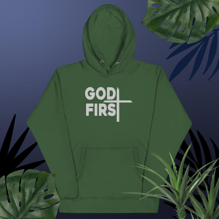 F&H Christian God First Unisex Embroidered Hoodie