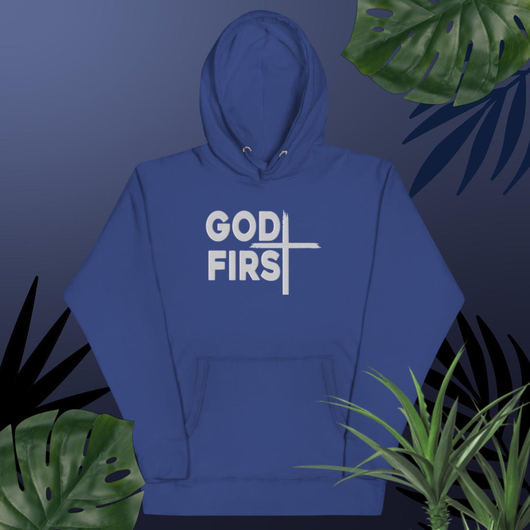 F&H Christian God First Unisex Embroidered Hoodie