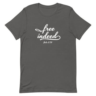 F&H Christian Free Indeed Script Women T-Shirt - Faith and Happiness Store