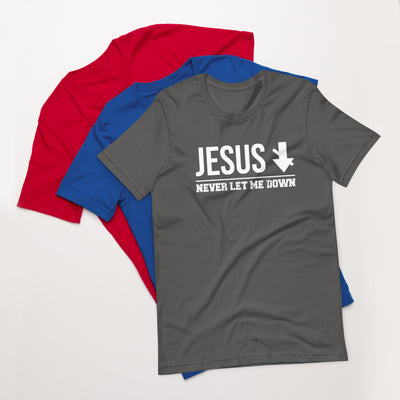 F&H Christian Jesus Never Let Me Down Mens T-shirt