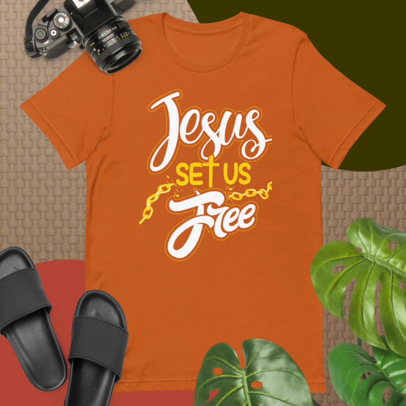 F&H Christian Jesus Set Us Free Mens T-Shirt
