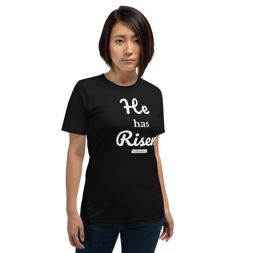 F&H He Has Risen Women t-shirt - Faith and Happiness Store