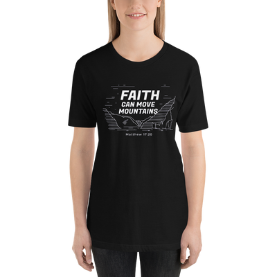 F&H Christian Faith Can Move Mountains Women T-Shirt - Faith and Happiness Store