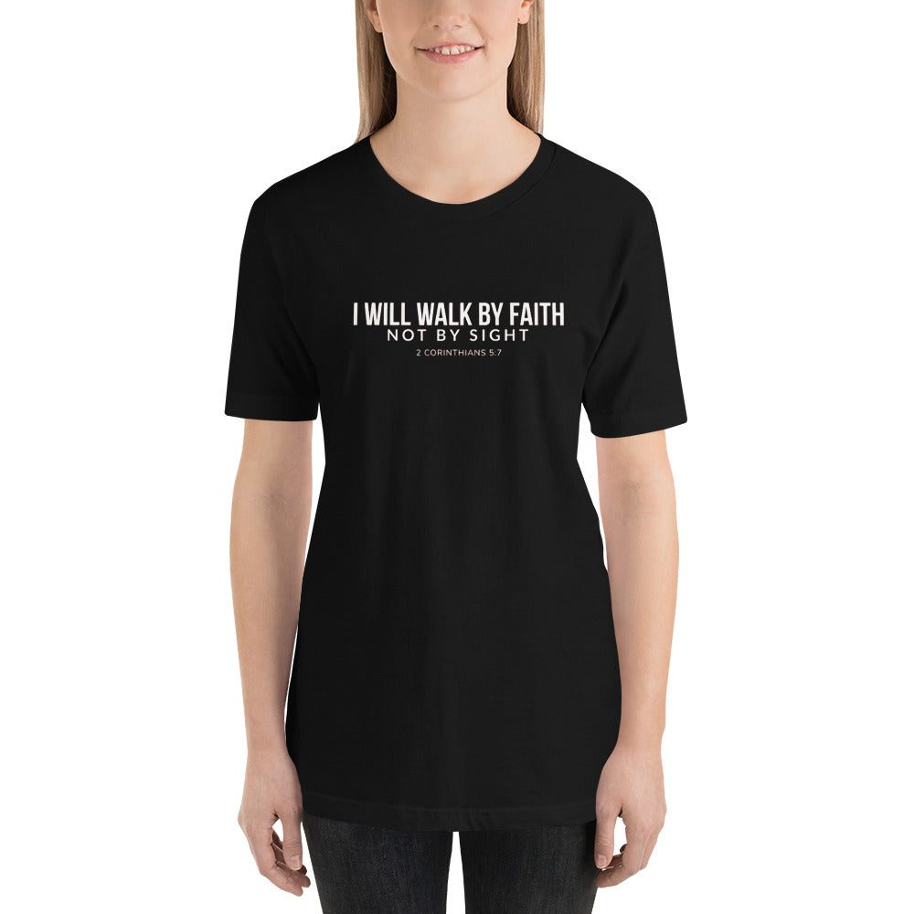 F and Christian I Will Walk By Faith Not By Sight Womens T Shirt