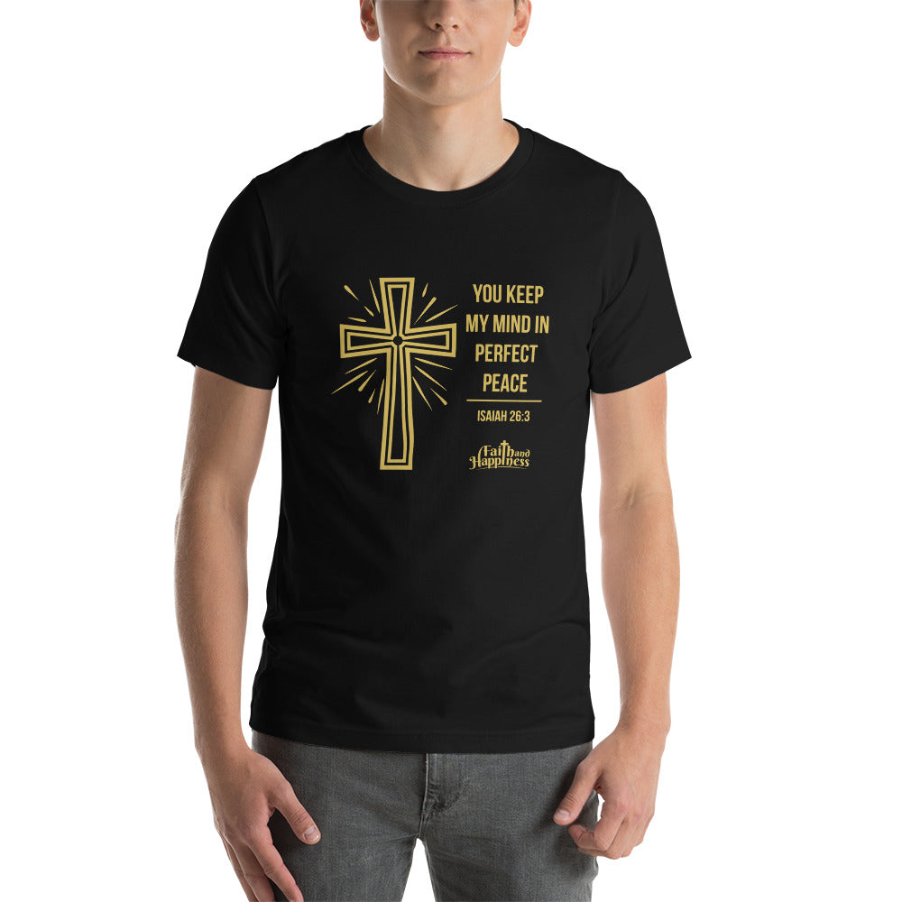 F&H Christian You Keep My Mind in Perfect Peace Men's T-Shirt - Faith and Happiness Store