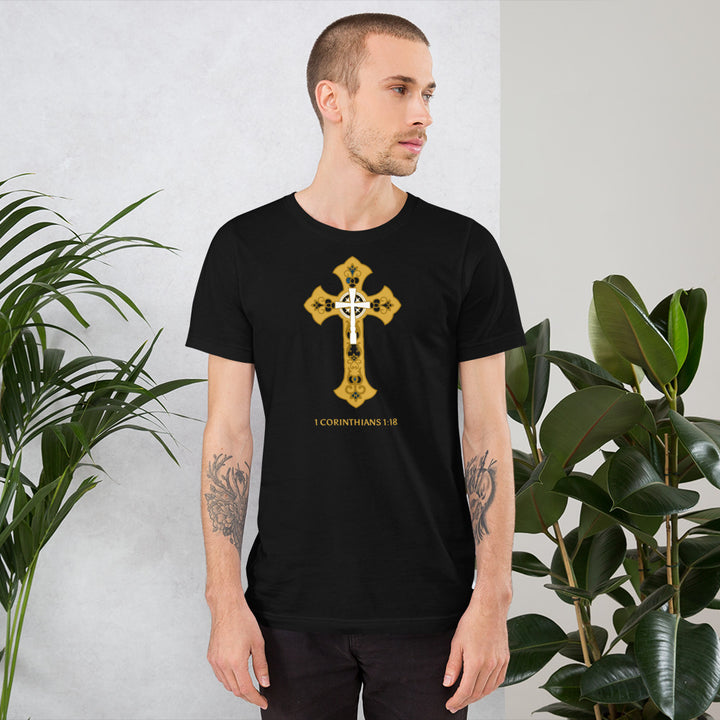 F&H Christian The Gold Cross 1 Corinthians 1:18 Mens T-Shirt