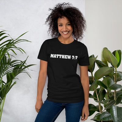 F&H Christian Matthew 7:7 Ask and it Shall be Given Womens T-shirt