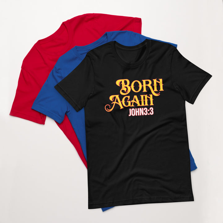 F&H Christian Bold Born Again John 3:3 Mens T-shirt