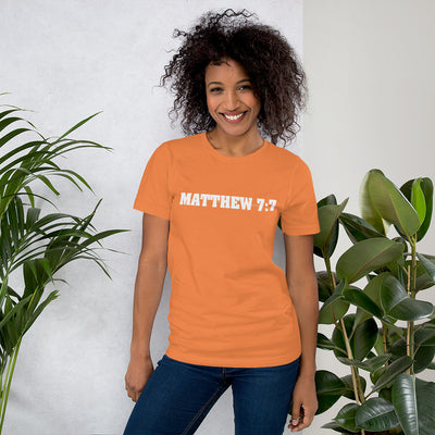 F&H Christian Matthew 7:7 Ask and it Shall be Given Womens T-shirt