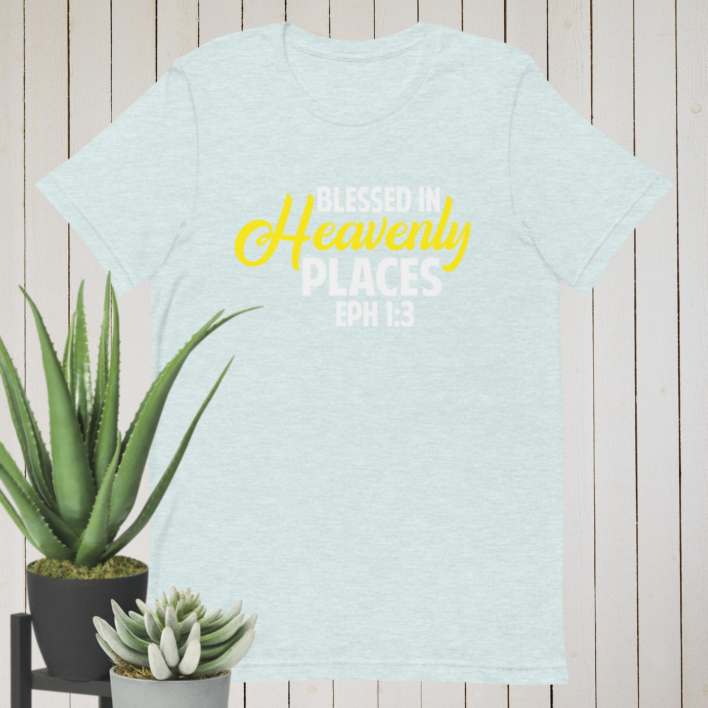 F&H Christian Blessed in Heavenly Places Ephesians 1:3 Womens t-shirt